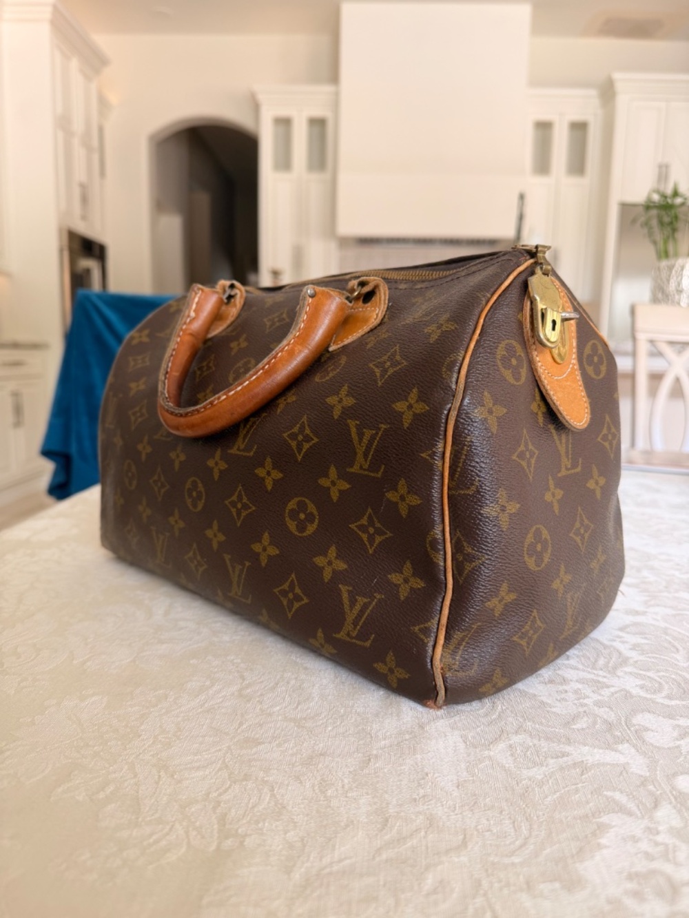Vintage Louis Vuitton Speedy 30 Monogram Handbag Brown